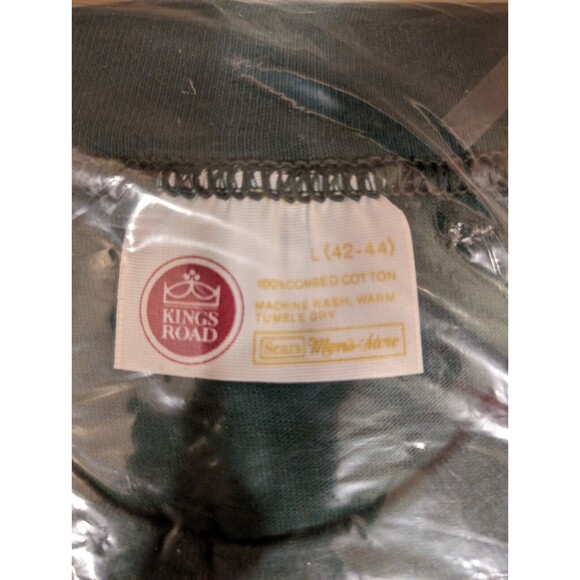 Kings Road Pocket Polo Shirt Sears Large Green 100 Percent Cotton NOS - Picture 3 of 5